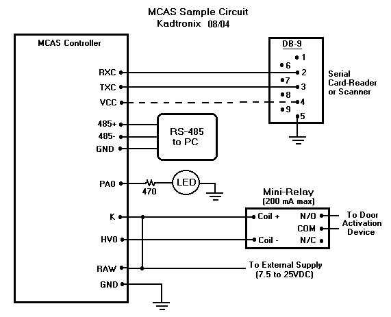 Magstripe Card Access System (MCAS) magnetic power converter wiring diagram 